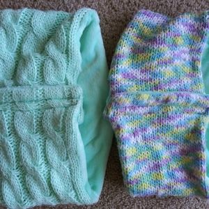 Two Girls' Knit Fleece Scarves
